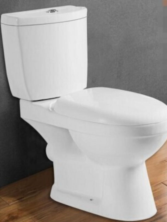 Tema 6TEM0520 Floor-Standing Toilet and Flush that Includes Thermoplast Cover White