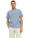 Kurzarm Herrenbluse Blau