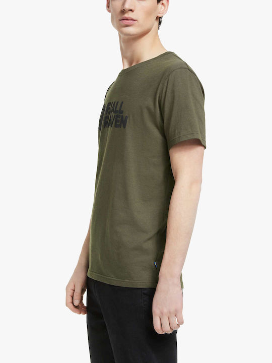 Fjallraven Ανδρικό T-shirt Χακί με Λογότυπο