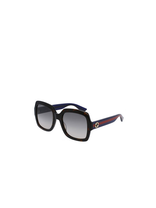 Gucci Γυναικεία Γυαλιά Ηλίου με Μπλε Κοκκάλινο Σκελετό και Καφέ Φακό GG0036SN 004