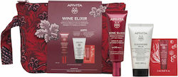 Apivita Women's Αnti-ageing & Face Cleansing Cosmetic Set Wine Elixir Suitable for All Skin Types with Face Cleanser / Face Cream / Toiletry Bag Day Cream 90ml