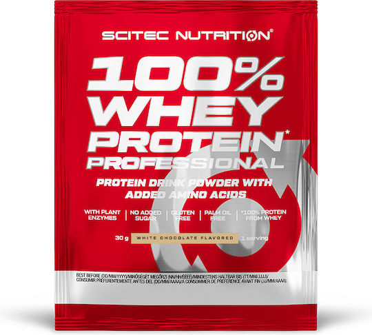 100% Whey Professional With Added Amino Acids Protein Whey Gluten Free with Flavor White Chocolate 30gr