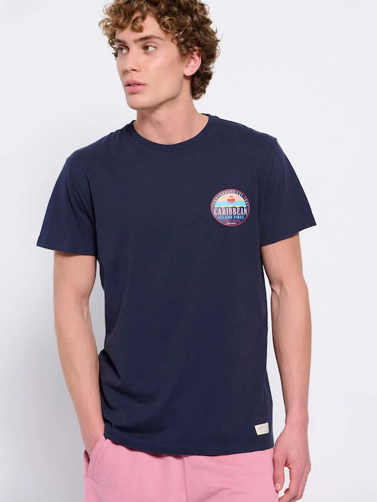 Funky Buddha Tricou pentru bărbați cu mâneci scurte Navy Black