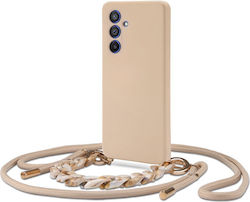 Tech-Protect Icon Chain Silicone Back Cover with Strap Beige (Galaxy A54)