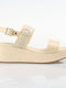 U.S. Polo Assn. Women's Flat Sandals Flatforms in Beige Color