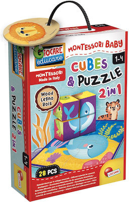 Lisciani Giochi Εκπαιδευτικό Παιχνίδι Montessori Cubes and Puzzle από Ξύλο για 1-4 Ετών