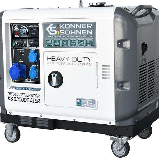 Könner & Söhnen KS 9300DE ATSR (EURO V) Leise Generators Benzin mit Kickstart und maximaler Leistung 8.5kVA