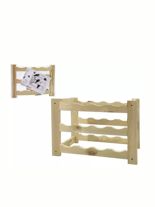 ArteLibre Freistehend Flaschenhalter Hölzernes für 12 Flaschen Braun 49x23x36εκ.