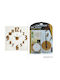 ArteLibre 3D Wall Clock Sticker Wooden Brown Ø60cm