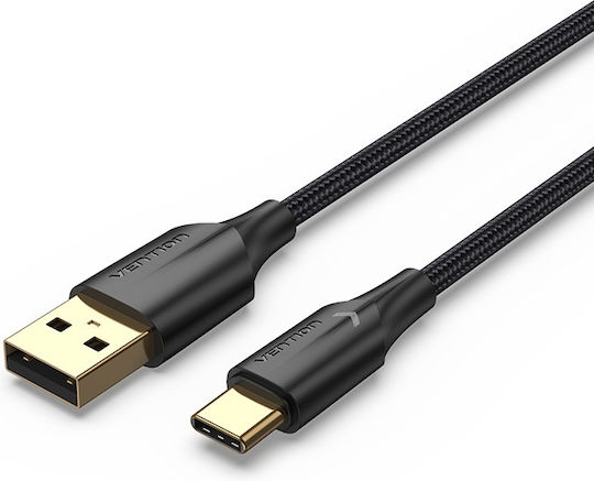 Vention Braided USB 2.0 Cable USB-C Male - USB-A Black 2m CTFBH