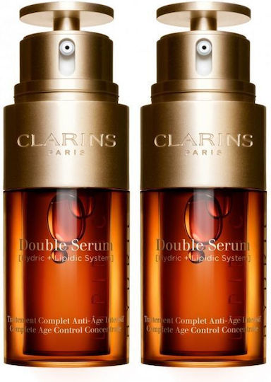 Clarins Двойна Хидрична И Липидна Система 2 x Противостареещ Серум За Лице За Блясък 2x30мл