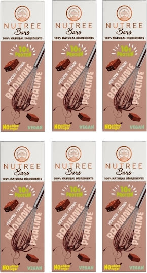 Nutree Fudge Протеинови Барове с 20% Протеин и Вкус Brownie Praline 6x50гр