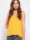 Funky Buddha Women's Athletic Blouse Sleeveless Yellow