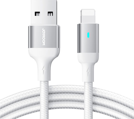 Joyroom S-UL012A10 Braided USB-A to Lightning Cable Λευκό 3m