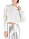 Gekürzt Damen Sweatshirt Weiß