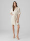 Summer Mini Shirt Dress Wrap Beige