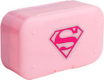 SmartShake Supergirl Weekly Pill Organizer Pill Box Organizer Pink
