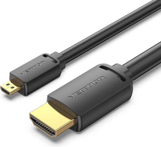 Vention HDMI 2.0 Premium High Speed 4K 60Hz HDR Cable Micro HDMI Male - HDMI Male 1.5m Black