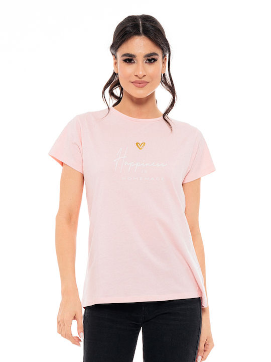 Splendid Γυναικείο T-shirt Ροζ με Στάμπα