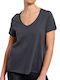 BodyTalk 1231-901628 Women's Athletic T-shirt with V Neck Coal