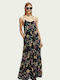 Summer Maxi Dress with Ruffle Aster Black