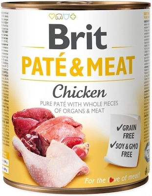 Brit Paté & Meat Υγρή Τροφή Σκύλου με Κοτόπουλο χωρίς Σιτηρά σε Κονσέρβα 800γρ.