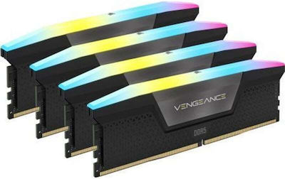 Corsair Vengeance RGB 64ГБ DDR5 RAM с 4 модула (4x16GB) и Скорост 6600 за Настолен компютър