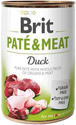 Brit Paté & Meat Umedă pentru Câini Câine cu Rață fără Cereale în Conservă 1 x 400gr. 308453 DLZRITKMP0042