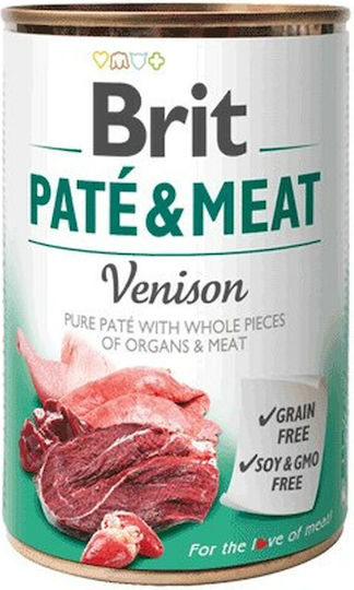 Brit Paté & Meat Течна Храна За Кучета В Може Да С Елен Без Зърнени Храни 400гр