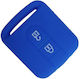 Silicone Car Key Cover Case with 2 Buttons for Nissan Blue