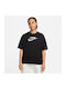 Nike Boxy Damen Sportlich Oversized T-shirt Schwarz