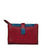 Large Leather Women's Wallet Classic Red/Petrol