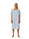 Harmony Summer Cotton Women's Nightdress Light Blue