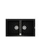 Teka Tegranite Nova 90 B-TG 2B 115260041 Drop-In Spüle aus Verbundgranulat B86xT51cm Schwarz
