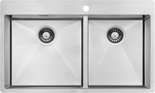 Macart Star 10 N-175 Drop-In Chiuvetă Dreapta Inox Satinat L86xW51.5cm Argintiu