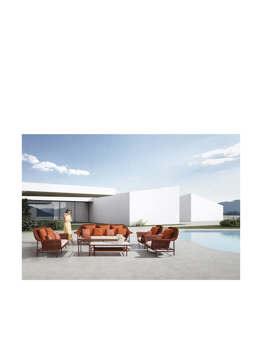 Higold Garten- und Outdoor-Möbelsets Wohnzimmer-Set Lisboa 5 Stück Rot mit Kissen