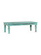 Rectangular Central Coffee Table Made of Solid Turquoise Wood W110xD50xH34cm