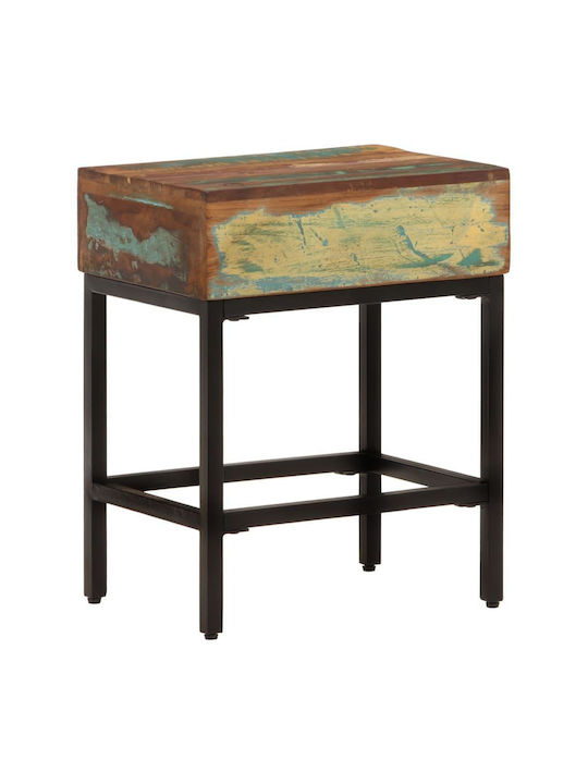 Rectangular Side Table from Solid Wood Multicolour M40xL30xH51cm