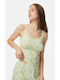 Fimelle Elegance Women's T-Shirt with Spaghetti Strap Yellow