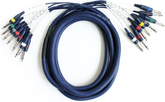 Cobra Cable 6.3mm male - 6.3mm male 6m Μπλε 8τμχ (57143)