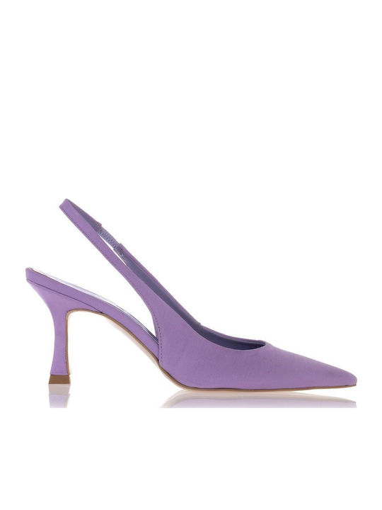 Sante Pointed Toe Purple Heels with Strap
