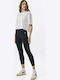 011315 Instruire Colanti de femei Cropped Colanti Negru