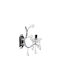 Keskor W90171 Klassisch Leuchte Wand mit Fassung E14 Silber 11x26x11cm