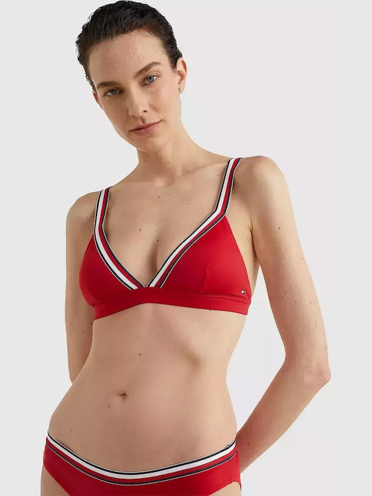 Triangle Bikini Top Red Striped