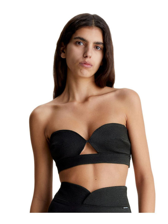 Strapless Bikini with Detachable & Adjustable Straps Black