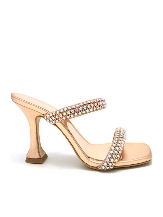 Sante Sandals with Strass Rose Gold-Cooper