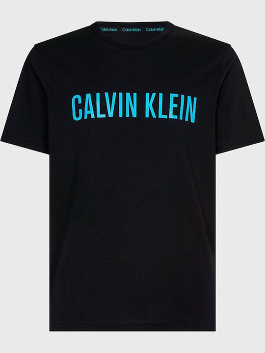 Calvin Klein Καλοκαιρινή Ανδρική Μπλούζα Πιτζάμας Βαμβακερή Black / Strawberry Shake
