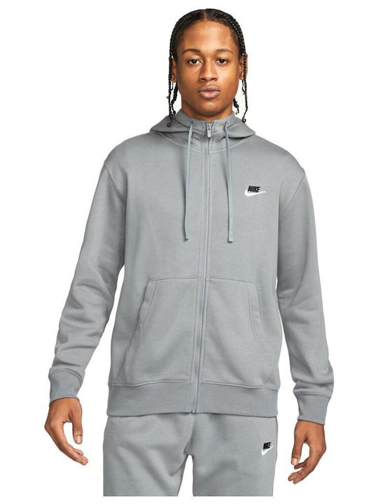 Nike Club Ζακέτα με Κουκούλα Γκρι