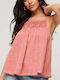 Superdry Vintage Cami Women's Summer Blouse with Straps & Tie Neck Desert Sand Pink