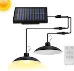 Set Hanging Solar Lights Warm to Cool White with Photocell and Remote Control 2pcs